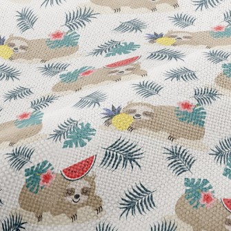 Tropical Fruits And Sloths Performance Linen