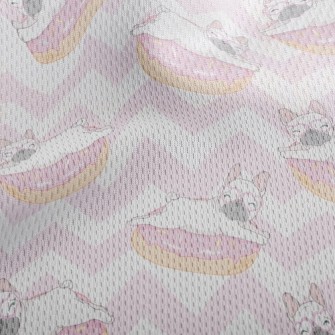 French Dou And Wavy Donuts Athletic Mesh Flat Back