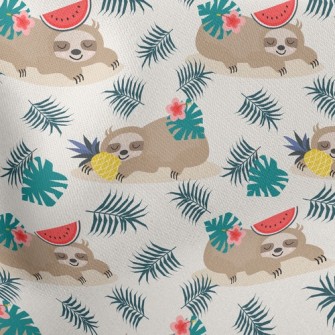 Tropical Fruits And Sloths Stretch Ponte