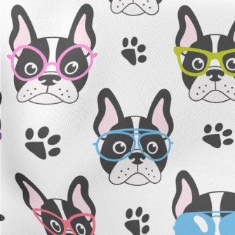Bulldog With Colored Glasses Stretch Ponte