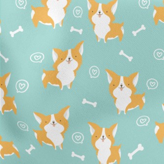 Corgi And Dog Bones Stretch Ponte