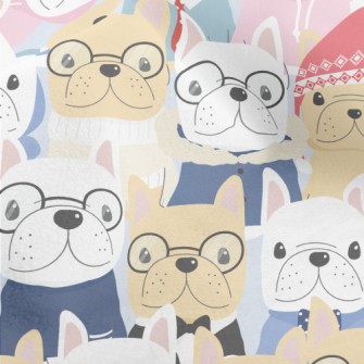 Gentleman Bulldog Standing In  Micro Fleece