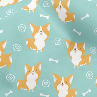 Corgi And Dog Bones Micro Fleece