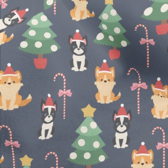 Christmas French Bulldog And C Micro Fleece