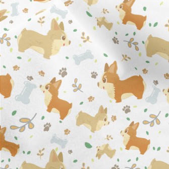 Happy Playing Corgi Dog Micro Fleece