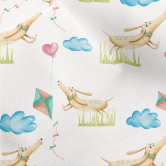 Dachshund Kite Balloon Micro Fleece