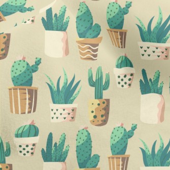 Cactus And Succulent Potted Pl Micro Fleece