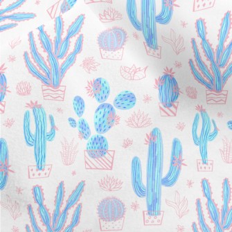 Hand Drawn Cactus Micro Fleece