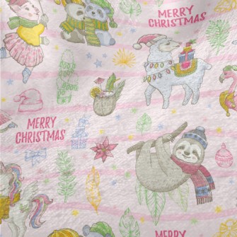 Animals Celebrate Christmas Minky