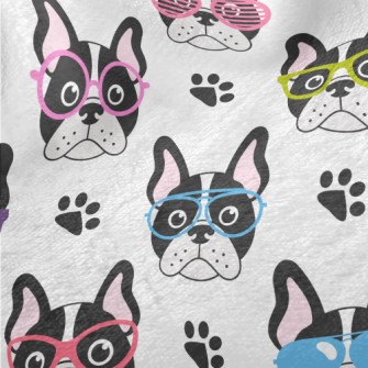 Bulldog With Colored Glasses Minky