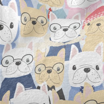 Gentleman Bulldog Standing In  Minky