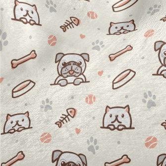 Cats And Dogs Baseball Game Minky