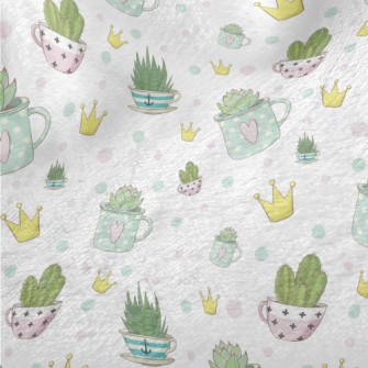 Crown And Succulents Minky