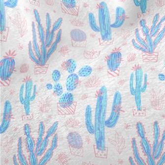 Hand Drawn Cactus Minky