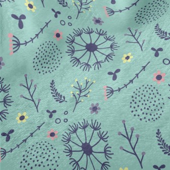 Dandelions And Flowers Minky