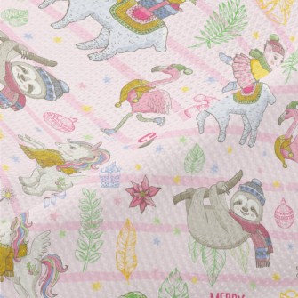 Animals Celebrate Christmas Piqué