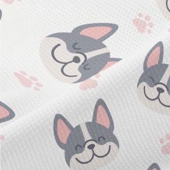 Bulldog With Dog Paw Prints Piqué