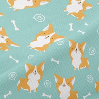Corgi And Dog Bones Piqué