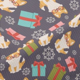 Smart Corgi And Gift Piqué