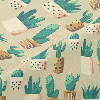 Cactus And Succulent Potted Pl Piqué