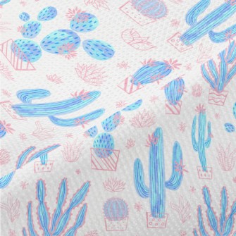 Hand Drawn Cactus Piqué