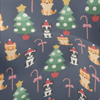 Christmas French Bulldog And C Lightweight Performance Linen