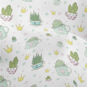 Crown And Succulents Lightweight Performance Linen