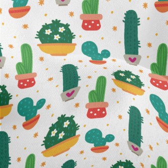 Beautiful Potted Cactus Lightweight Performance Linen
