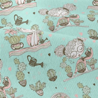 Girl Planting Cactus Modern Jersey