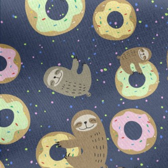 Sloths Love Donuts Jersey Backed Fleece