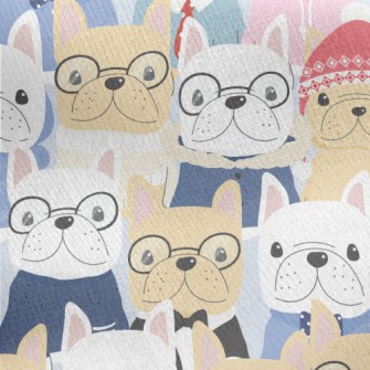 Gentleman Bulldog Standing In  Jersey Backed Fleece