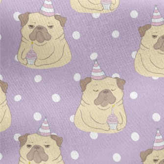 Bulldog Celebrates Birthday Jersey Backed Fleece