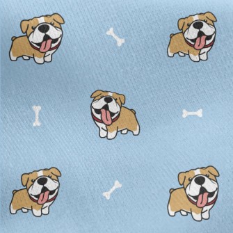 Happy Tongue-out Bulldog Jersey Backed Fleece