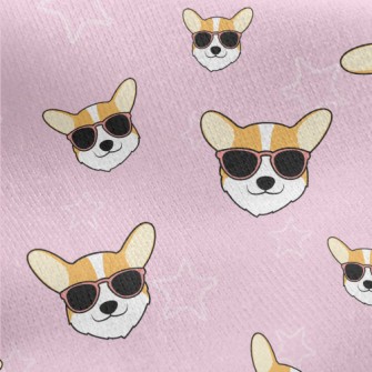 Corgi Sunglasses Jersey Backed Fleece
