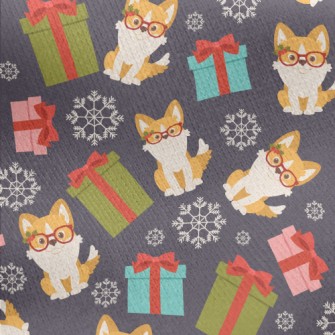 Smart Corgi And Gift Jersey Backed Fleece