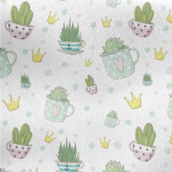 Crown And Succulents Jersey Backed Fleece