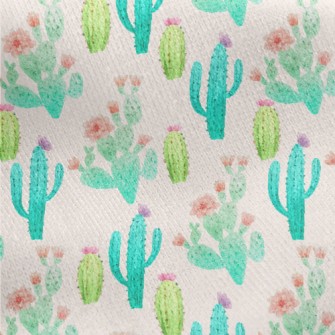 Cactus Flower Family Jersey Backed Fleece