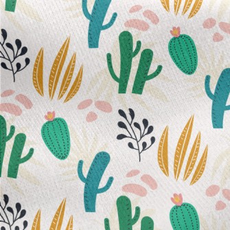 Happy Jumping Cactus Jersey Backed Fleece