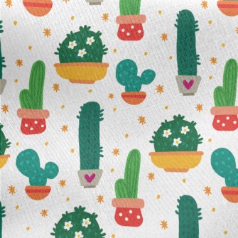 Beautiful Potted Cactus Jersey Backed Fleece
