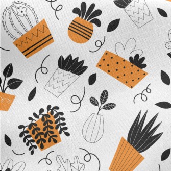 Indoor Succulent Potted Plants Jersey Backed Fleece