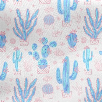 Hand Drawn Cactus Jersey Backed Fleece