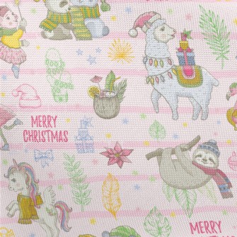 Animals Celebrate Christmas Pongee