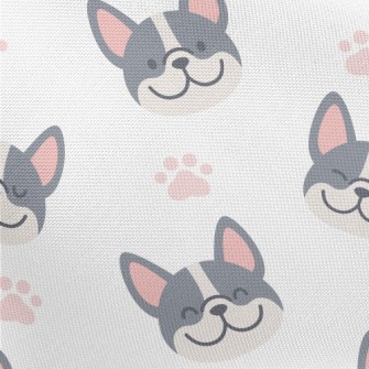 Bulldog With Dog Paw Prints Pongee