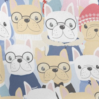 Gentleman Bulldog Standing In  Pongee