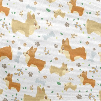 Happy Playing Corgi Dog Pongee