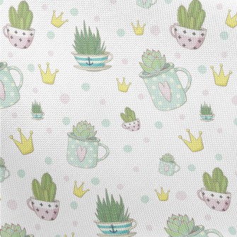 Crown And Succulents Pongee