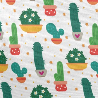 Beautiful Potted Cactus Pongee