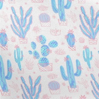 Hand Drawn Cactus Pongee