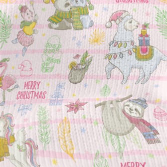 Animals Celebrate Christmas Stretch Jersey
