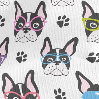 Bulldog With Colored Glasses Stretch Jersey